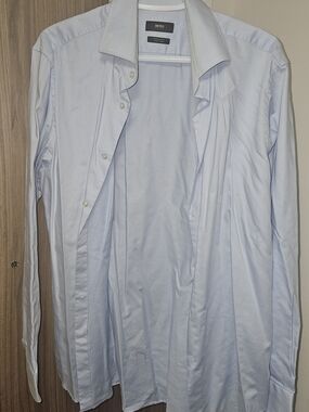 BOSS Men's Pale Blue Dress Shirt XL 16.5